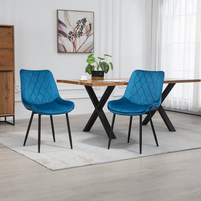 Set of 2 Bovino Velvet Dining Chairs