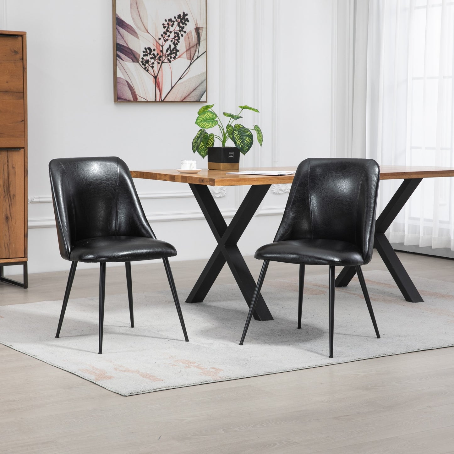 Set of 2 Morandi Faux Leather Dining Chairs