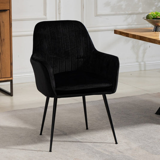 Set of 2 Carrara Velvet Dining Chairs