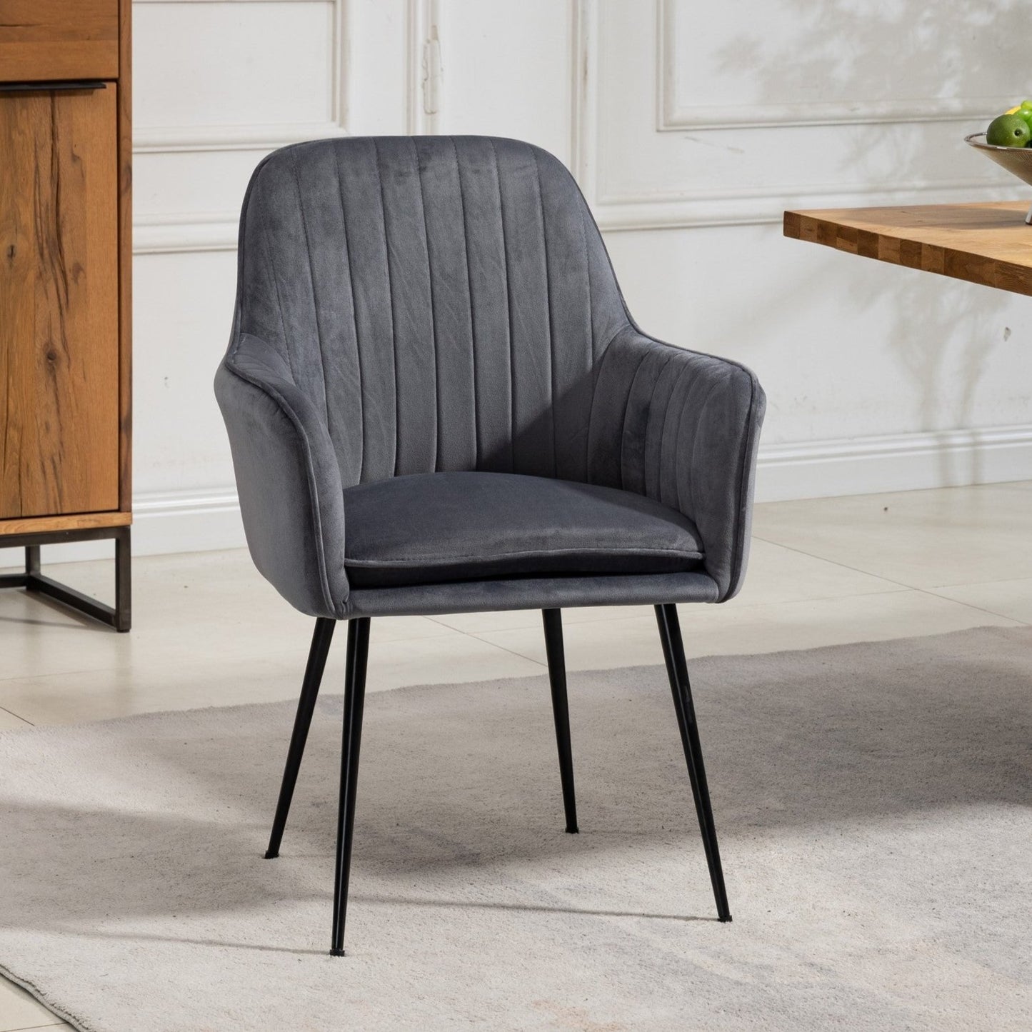 Set of 2 Carrara Velvet Dining Chairs