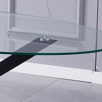 Orvino 160cm x 90cm Glass Oval Dining Table