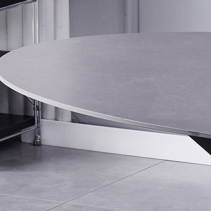 Gricio 160cm x 90cm Grey Stone Oval Dining Table